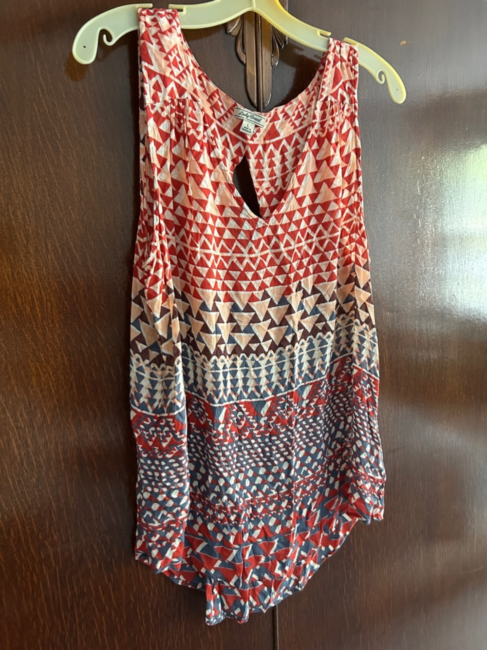 Sleeveless Patterned Tank Top - Lucky Brand size L